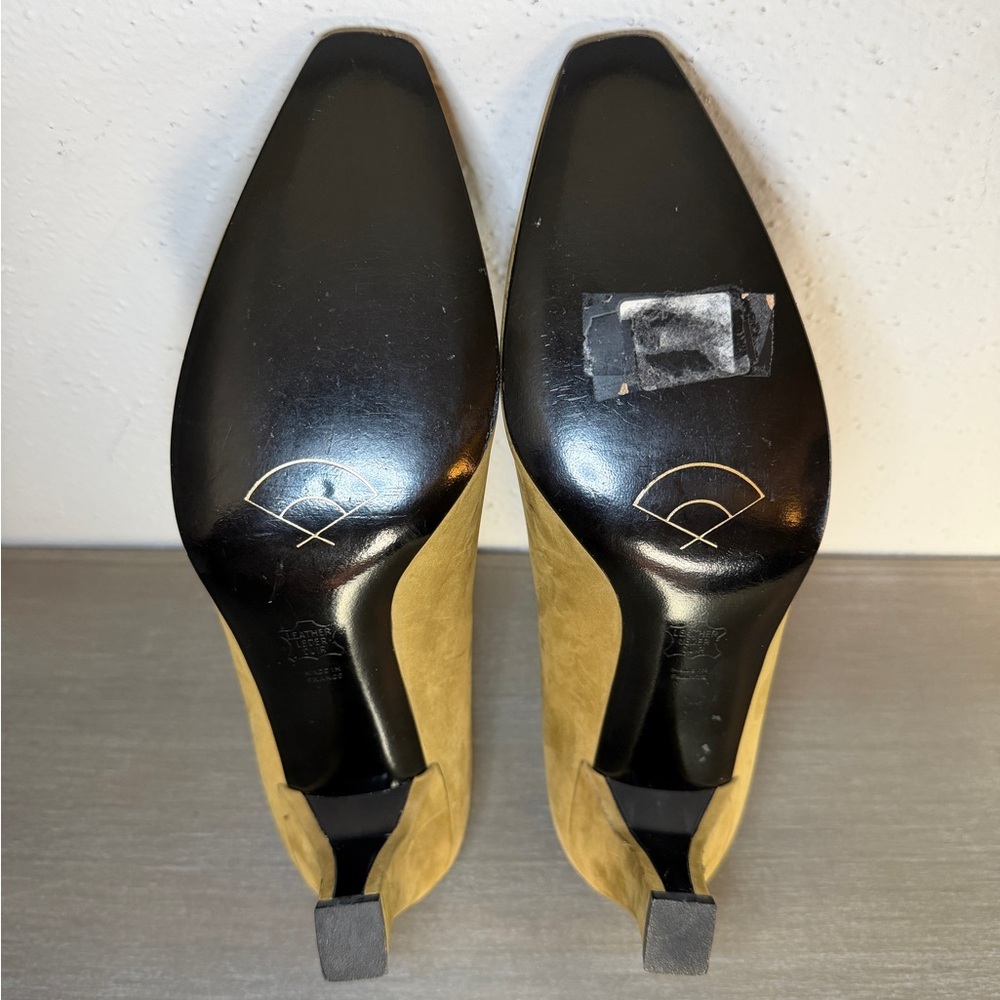Karl Lagerfeld Vintage Slip On Suede Kitten Heels  Made  In France Size 7 2A - Picture 10 of 11